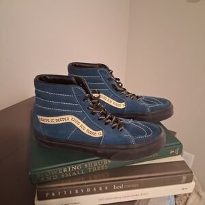 Vans SK8 Hi Shoes Womens Sz 6.5 Blue Suede Parks Project Suede Sneakers Lace Up